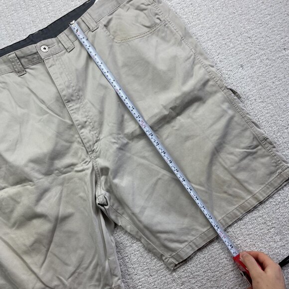 Y2K Wrangler Mens Cotton Solid Beige Cargo Tech Khaki Shorts Size 48 Skater - Picture 8 of 14
